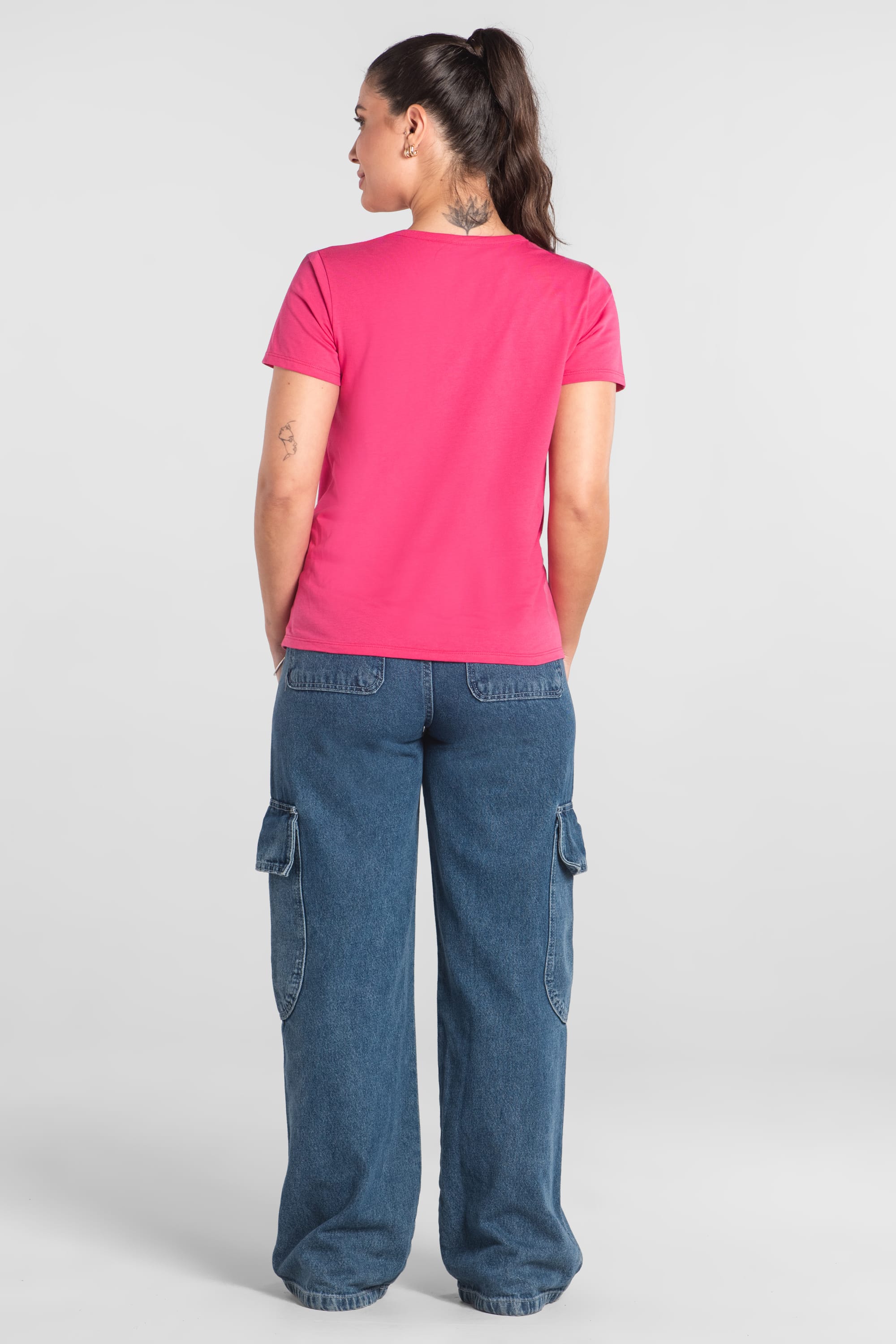 Blusa Feminina Adulto em Algodão Manga Curta (Rosa) Just Basic - Imagem 12